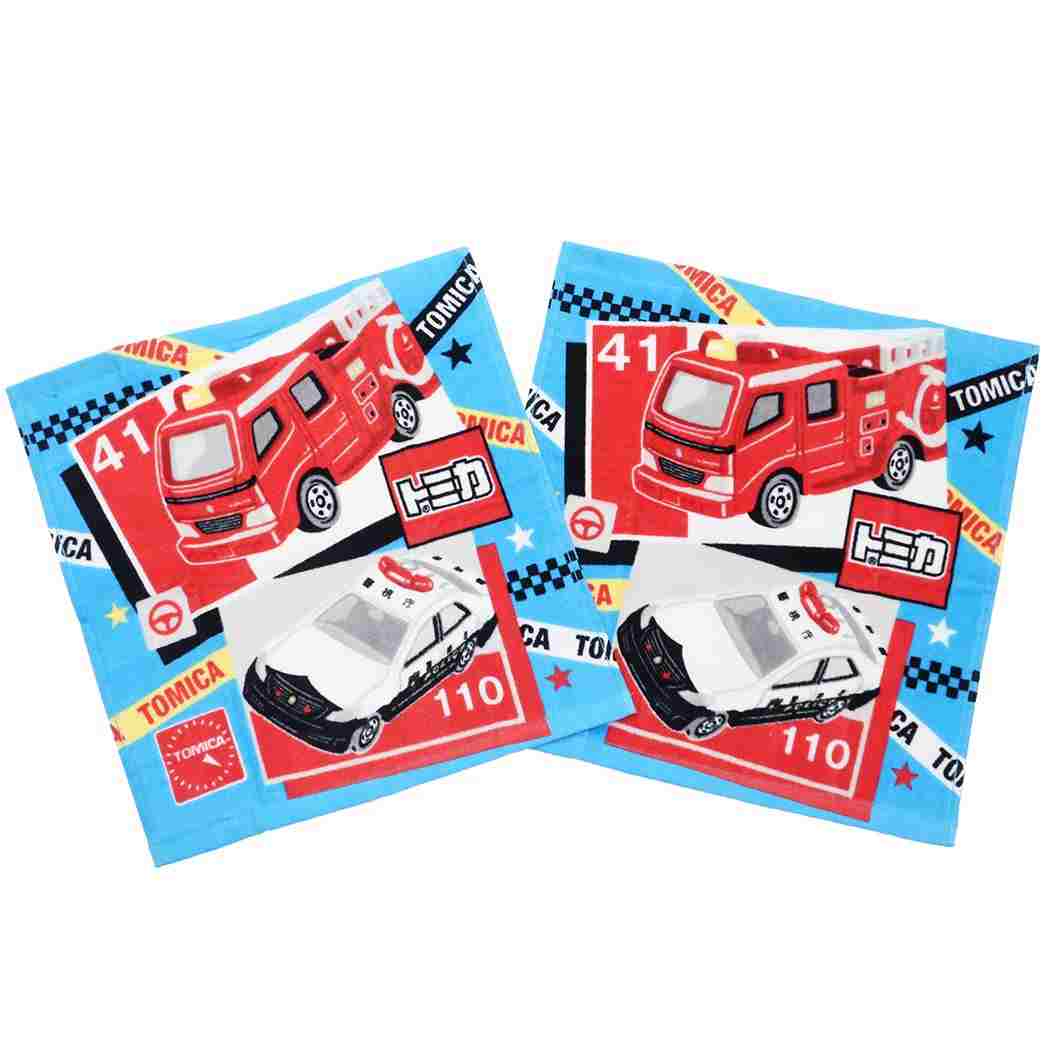 トミカ プリント ウォッシュタオル 2枚セット TOMICA ハンドタオル キャラクター ドロー プレゼント 男の子 女の子 ギフト