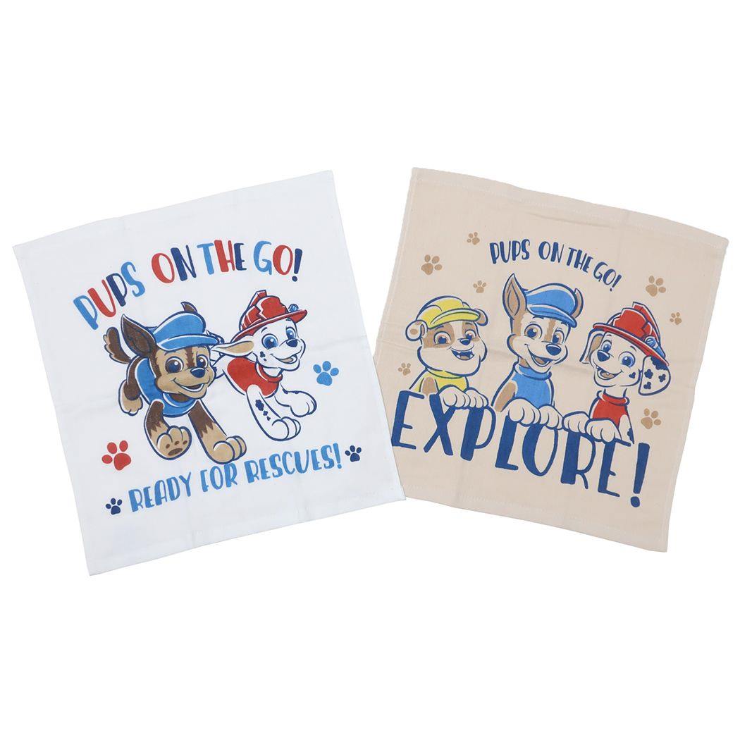 片面ガーゼプリントウォッシュタオル 2枚セット パウパトロール ハンドタオル 林タオル オデカケ