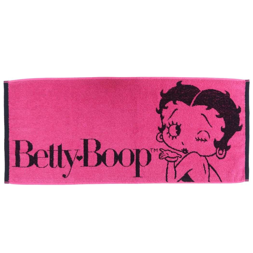 ベティブープ ジャガード ロングタオル フェイスタオル ピンクフェイス Betty キャラクター グッズ プレゼント 男の子 女の子