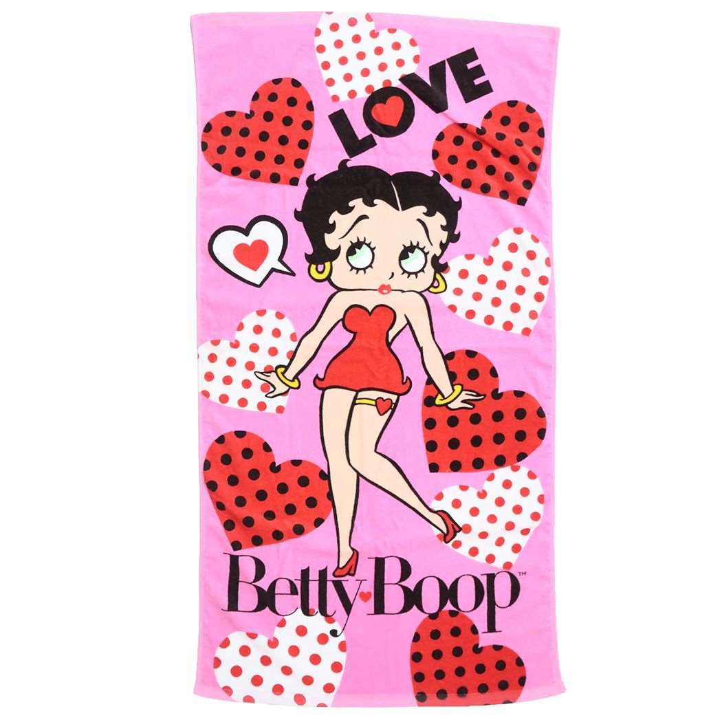 ベティブープ プリントビッグタオル BETTY BOOP バスタオル キャラクター ハート