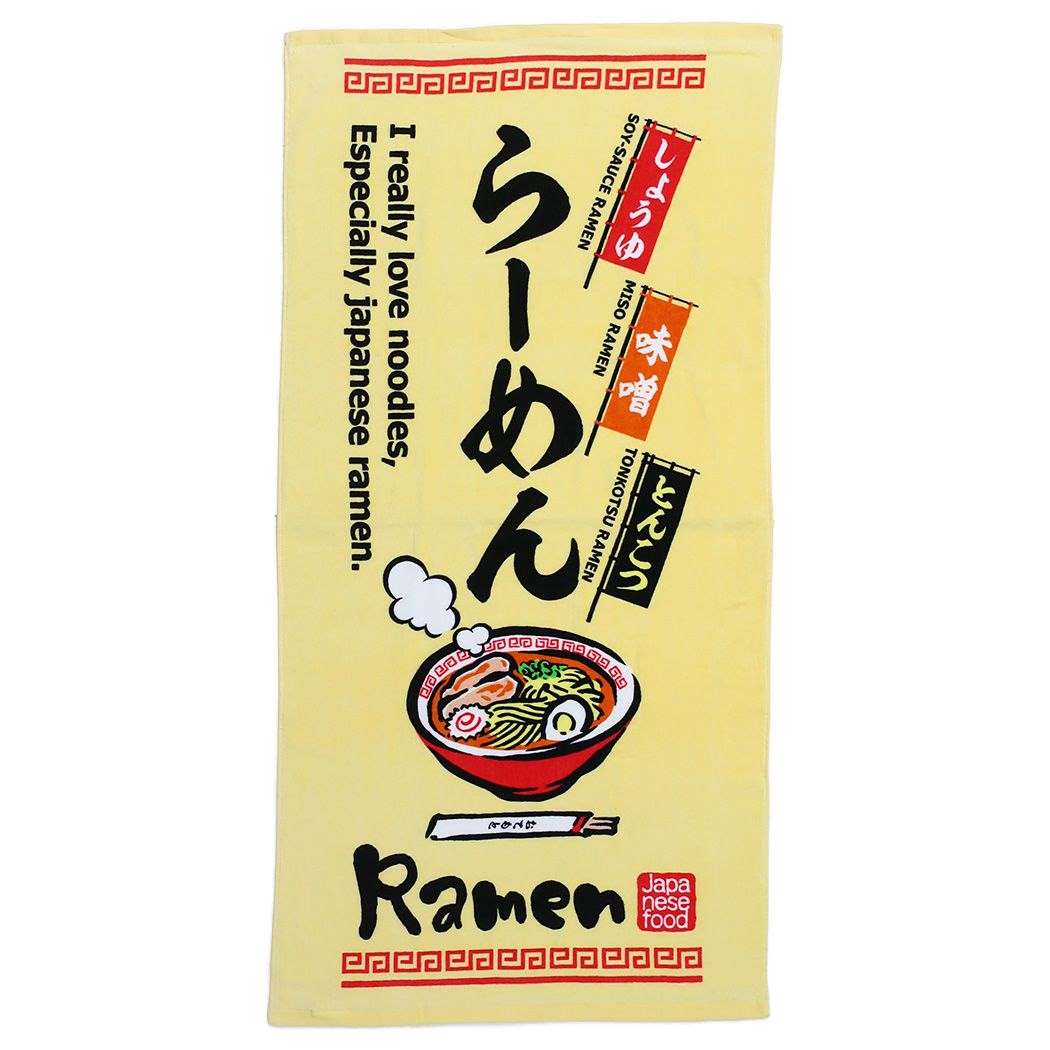 バスタオル プリントビッグタオル 日本のいいもの ラーメン 犬飼タオル