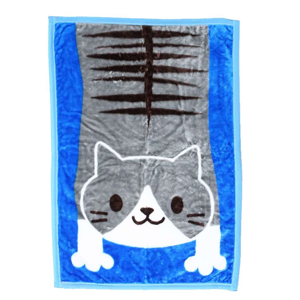 マイヤーブランケット WAKUWAKU ANIMAL ひざ掛け毛布 猫 犬飼タオル のびねこ とら