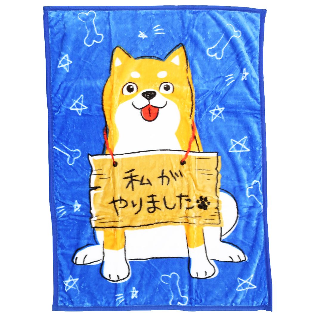 ハーフ毛布 WAKUWAKU ANIMAL ビッグマイヤーブランケット いたずらわんこ 私がやりました 犬飼タオル プレゼント 男の子