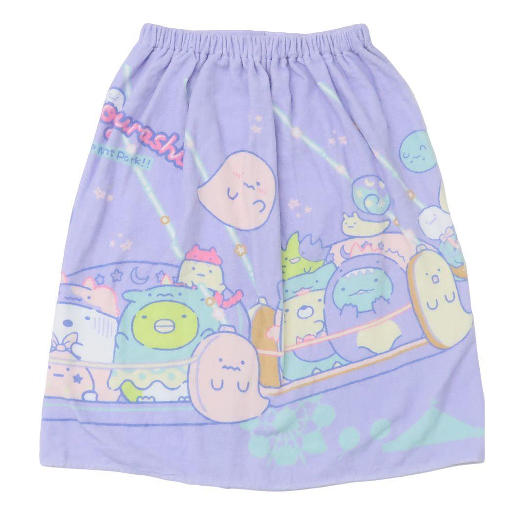 すみっコぐらし サンエックス キャラクター ラップタオル 60cm丈 巻き巻きタオル プールスカートタオル Mサイズ おばけパーク