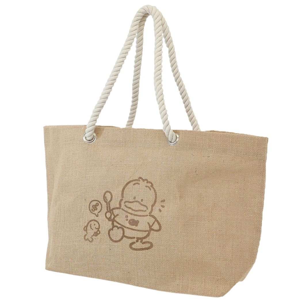 あひるのぺックル グッズ トートバッグ サンリオ キャラクター ジュートマイバッグ プレゼント 男の子 女の子 ギフト