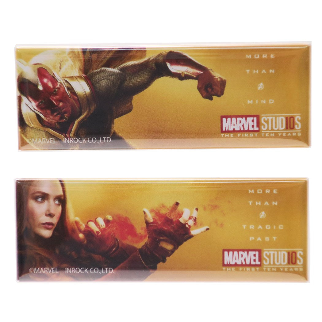 バッジ マーベル 10周年記念 スクエア 缶バッジ セット ヴィジョン&スカーレットウィッチ MARVEL インロック コレクションクリスマ