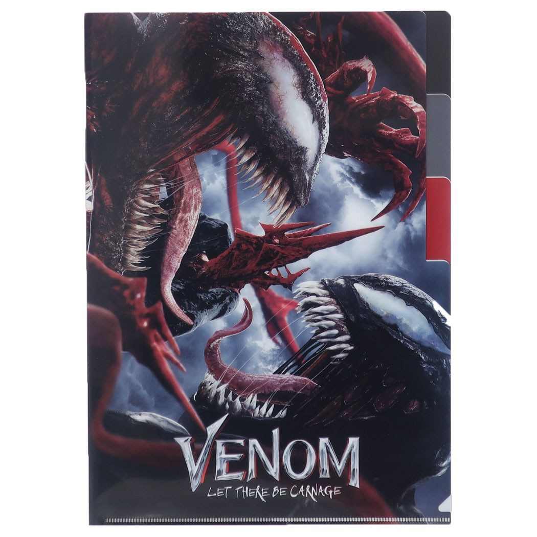ヴェノム2 レットゼアビーカーネイジ 3ポケット A4 クリアファイル ポケットファイル マーベル インロック コレクション文具 プレゼント