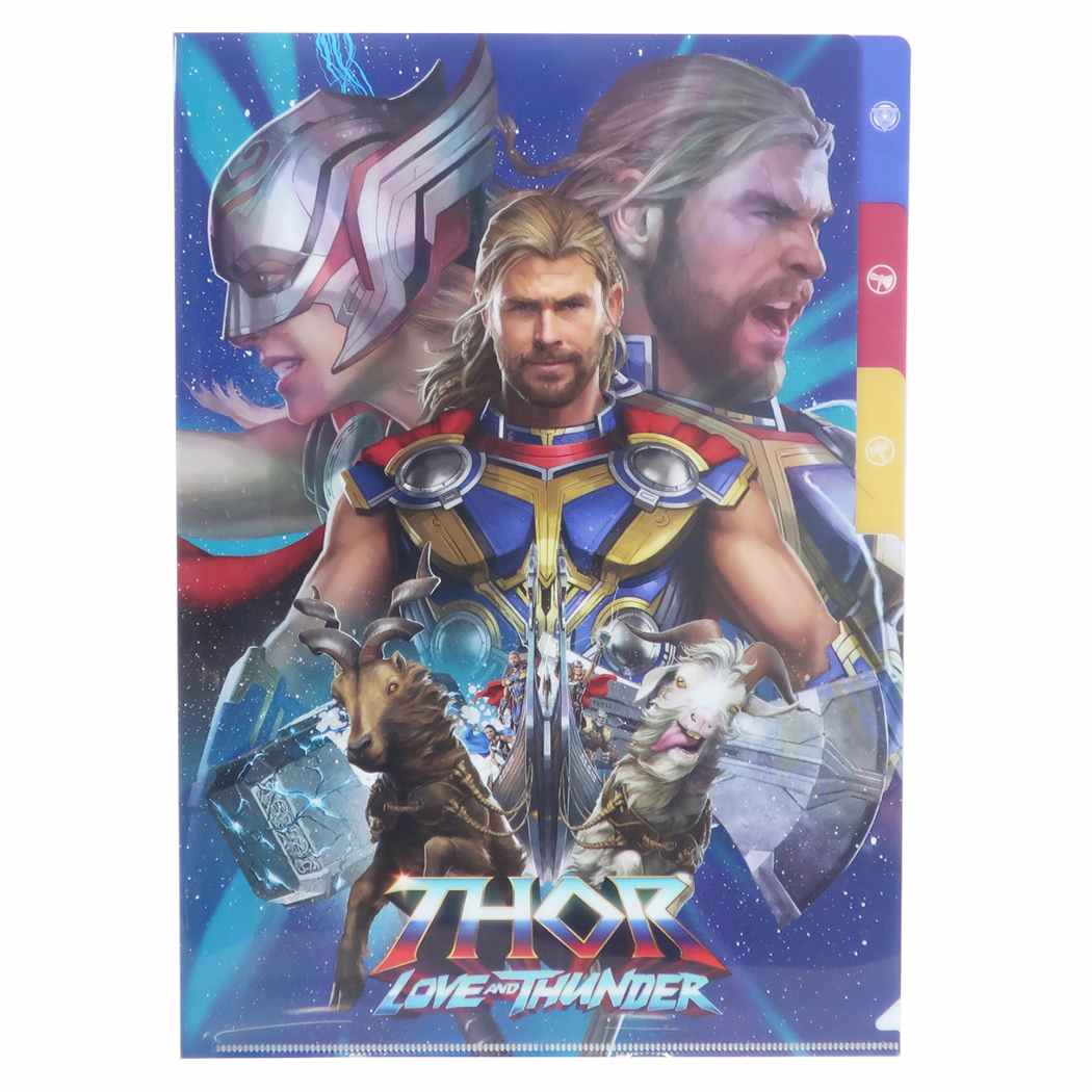 ソー ラブ&サンダー 3ポケットA4クリアファイル MARVEL ポケットファイル 映画キャラクター プレゼント 男の子 女の子 ギフ