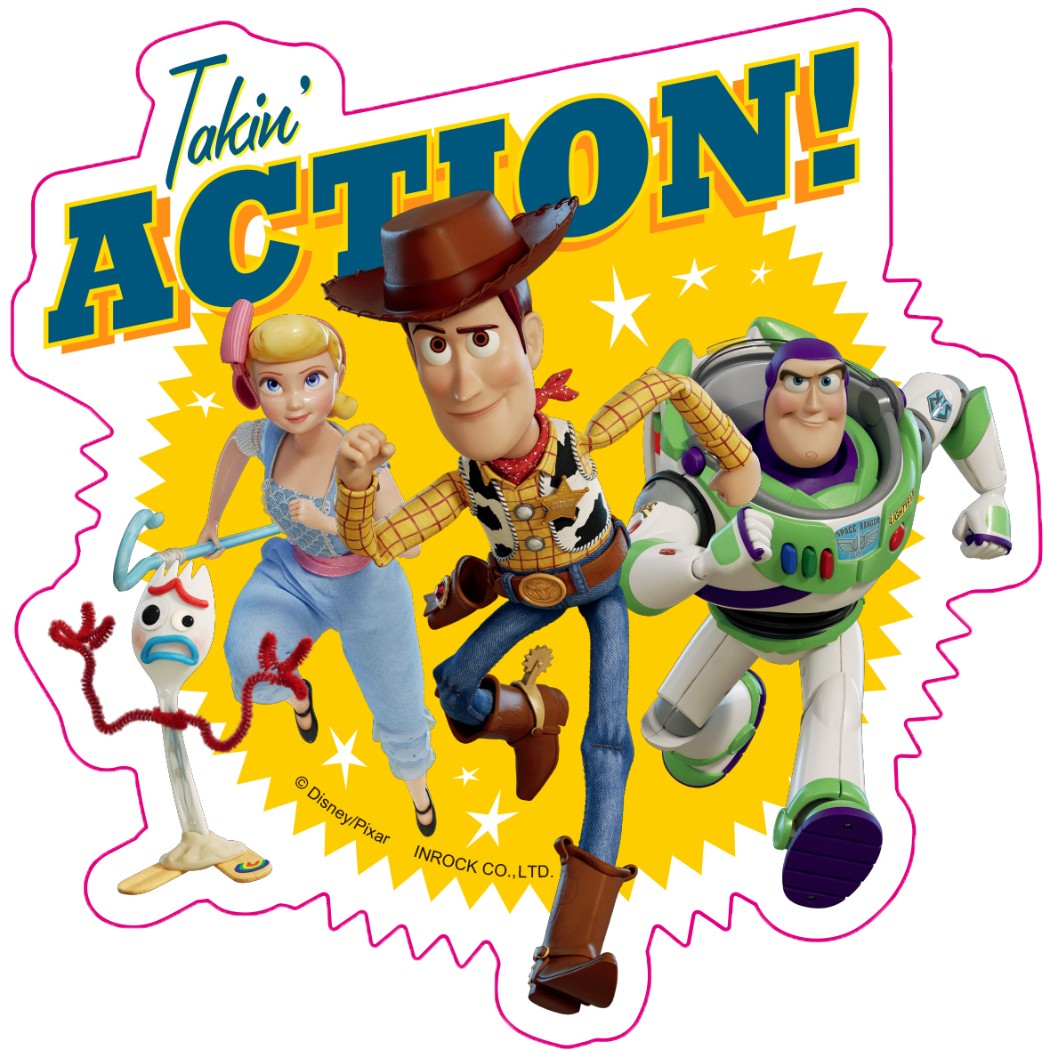 トイストーリー 4 ビッグ シール ダイカット ステッカー ACTION ディズニー インロック 文具 コレクション雑貨 プレゼント