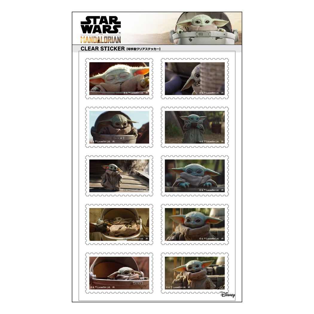 スターウォーズ マンダロリアン キャラクター キャラクターシール 切手型クリアステッカー STAR WARS