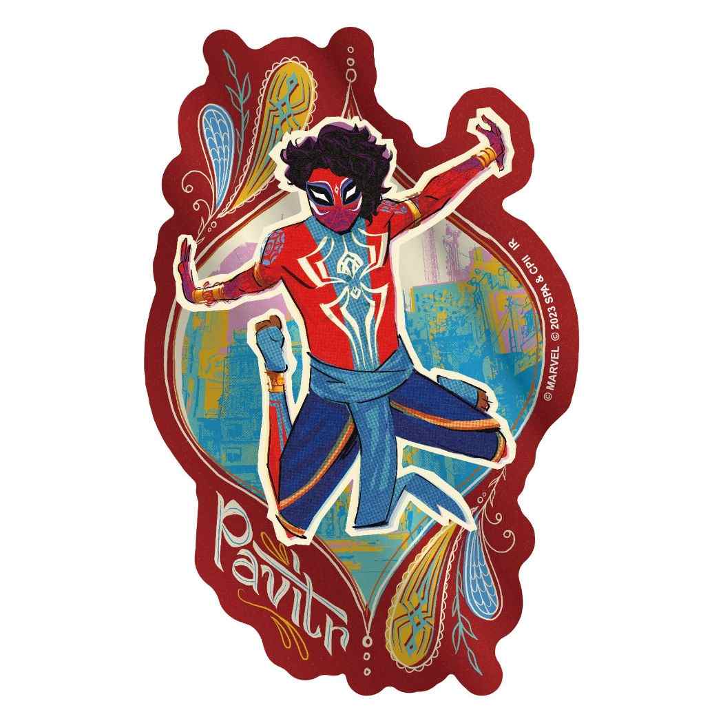 スパイダーマン:アクロス ザ スパイダーバース グッズ ダイカットシール キャラクター メタリックステッカー SPIDER-MAN INDIA