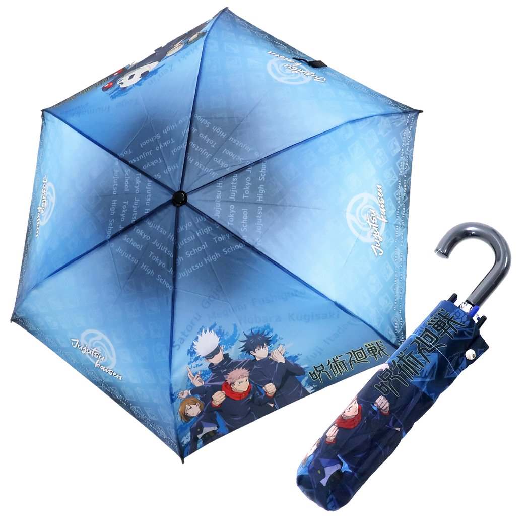 呪術廻戦 グッズ 折畳耐風傘 アニメキャラクター 折りたたみかさ ブルー 少年ジャンプ プレゼント 男の子 女の子 ギフト