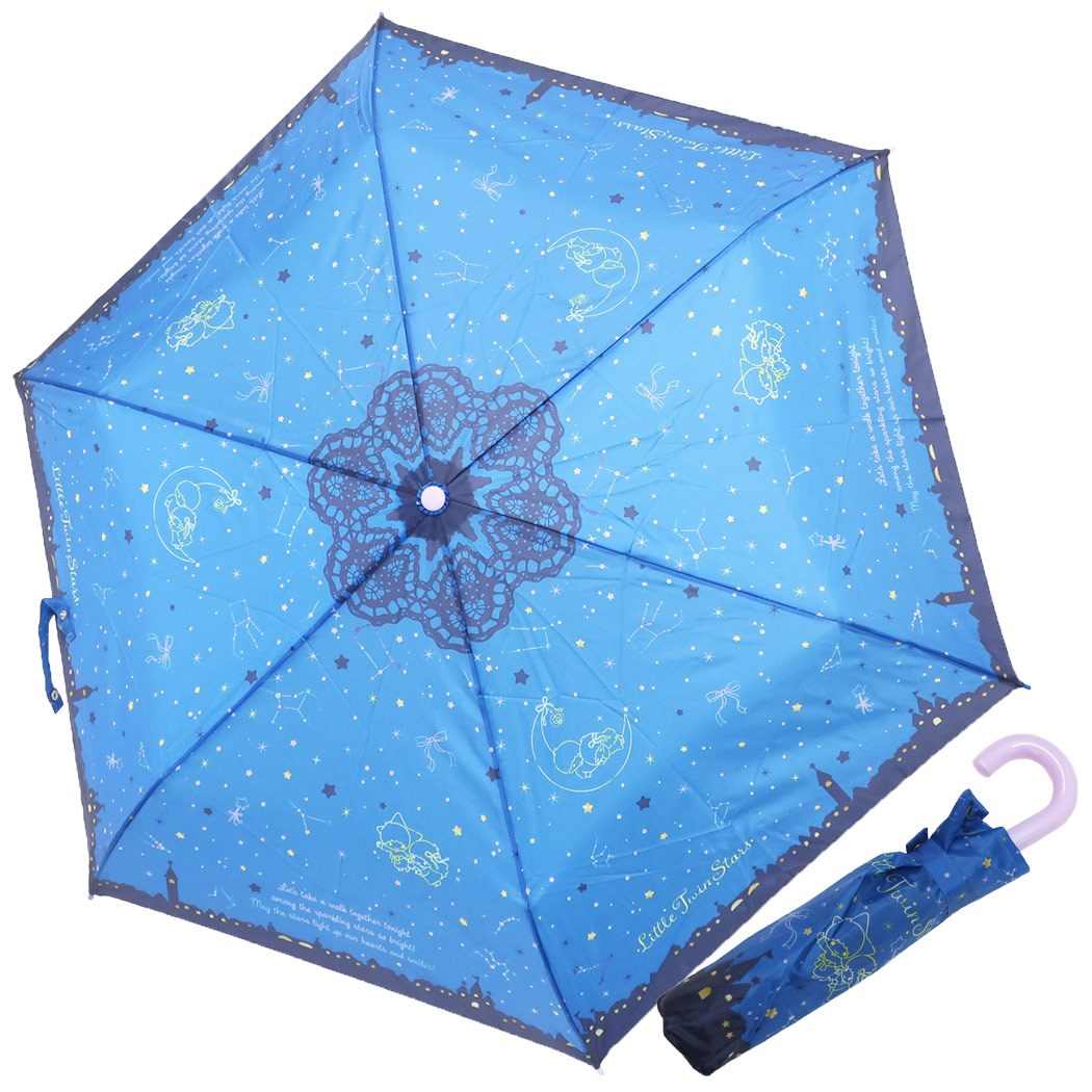 リトルツインスターズ キキ&ララ サンリオ キャラクター 折畳耐風傘 折りたたみかさ ナイト プレゼント 男の子 女の子 ギフト