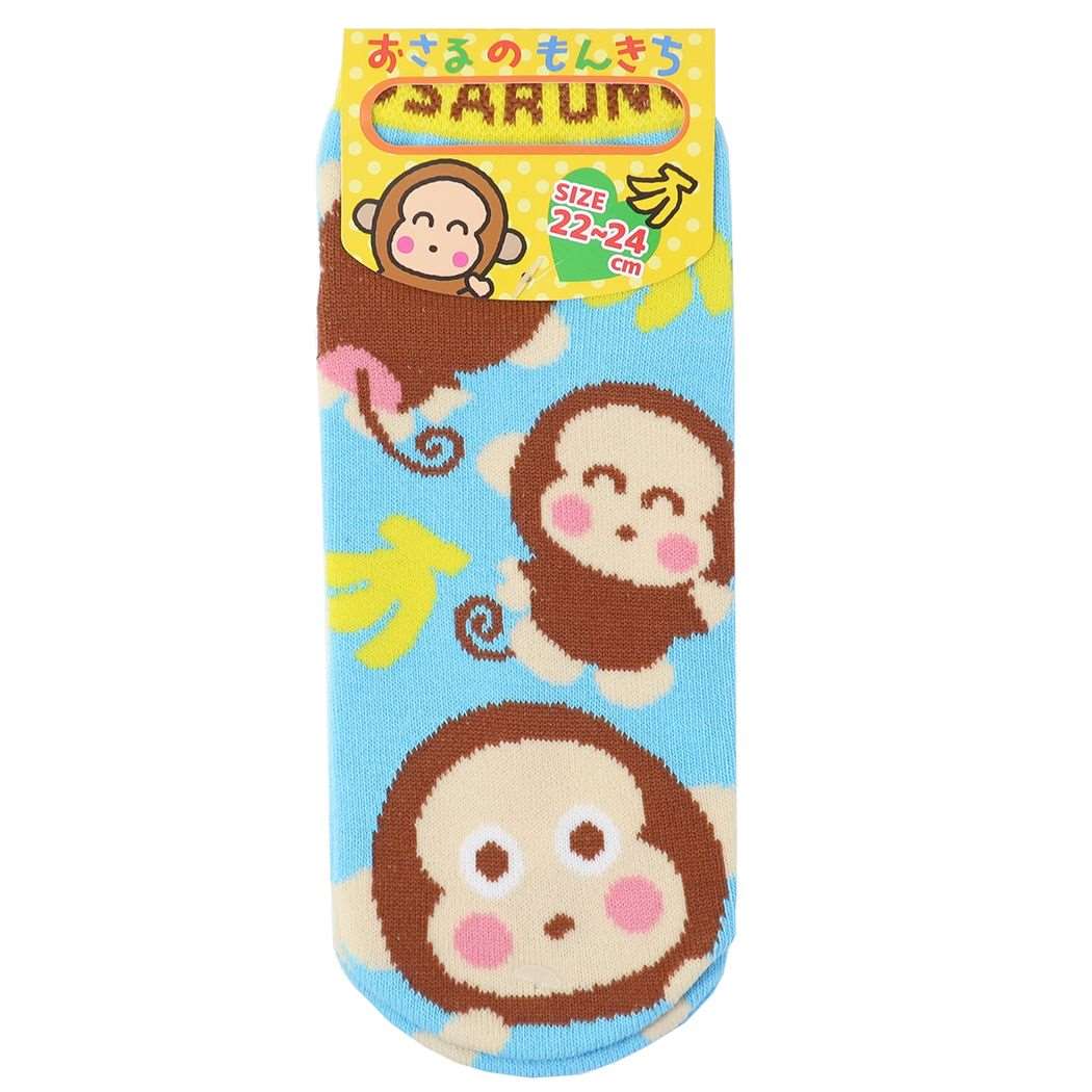 おさるのもんきち ジャガードソックス レディース 女性用靴下 カラフルパターン サンリオ キャラクター