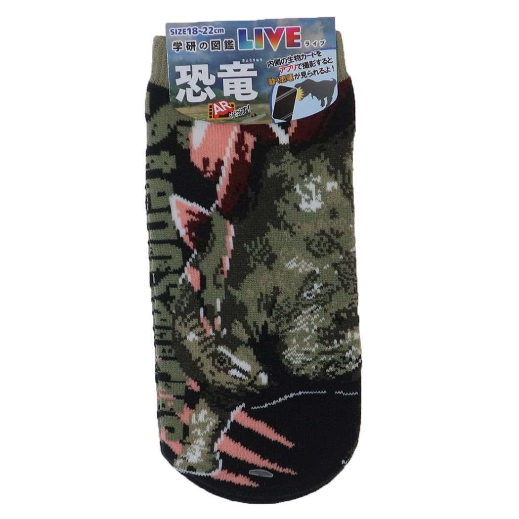 学研の図鑑LIVE 恐竜 グッズ 靴下 ジュニア 男の子 女の子 ジュニアソックス