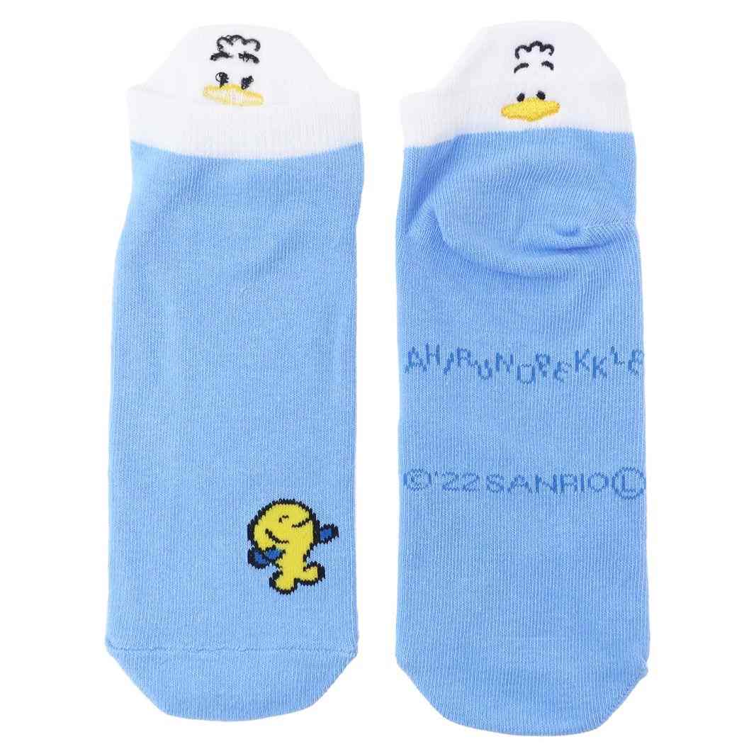 あひるのペックル 刺繍ヒールソックス 女性用靴下 フェイス サンリオ キャラクター プレゼント 男の子 女の子 ギフト