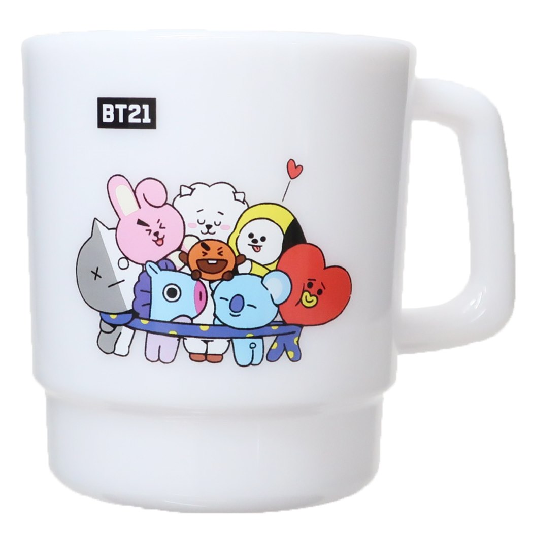 BT21 スタッキングマグ プラカップ ホワイト LINE FRIENDS キャラクター プレゼント 男の子 女の子 ギフト