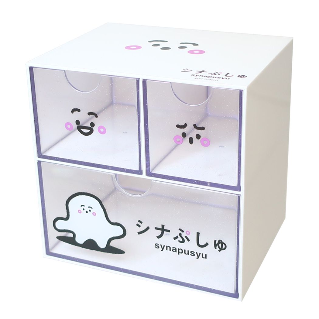 卓上収納 シナぷしゅ キャラチェスト ホワイト 小物入れ 収納ケース