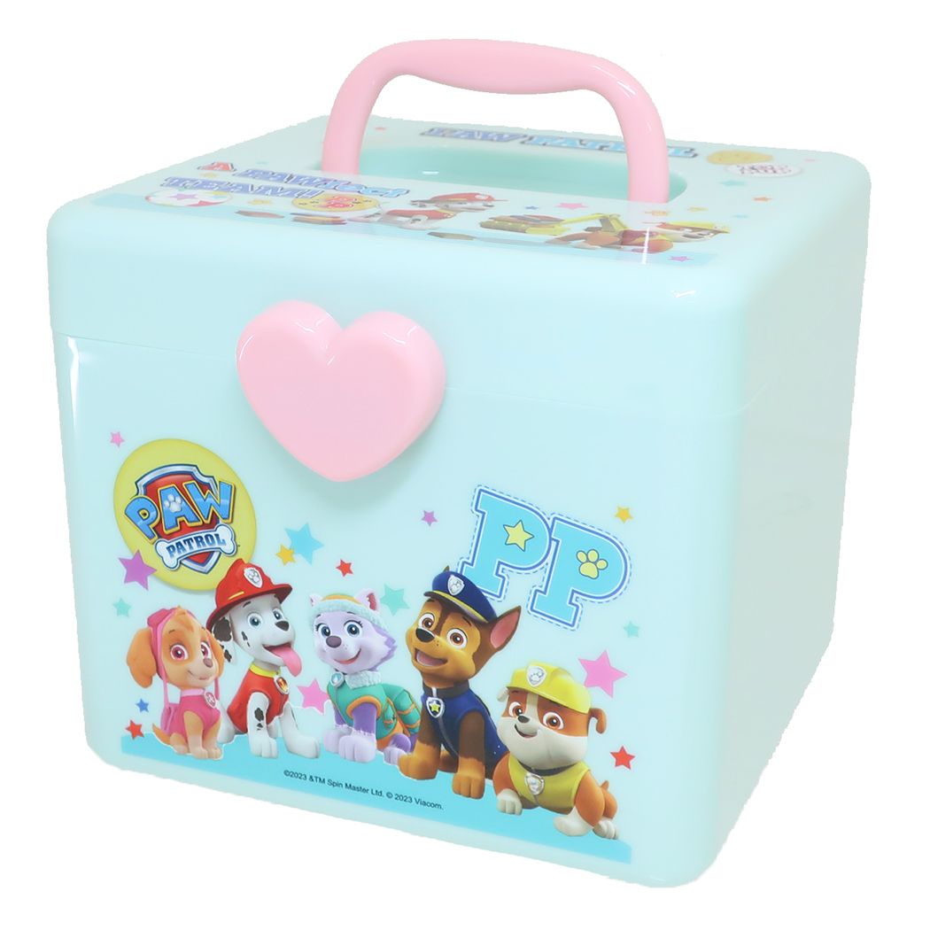 卓上収納 パウパトロール 持ち手付きボックスM ミント
