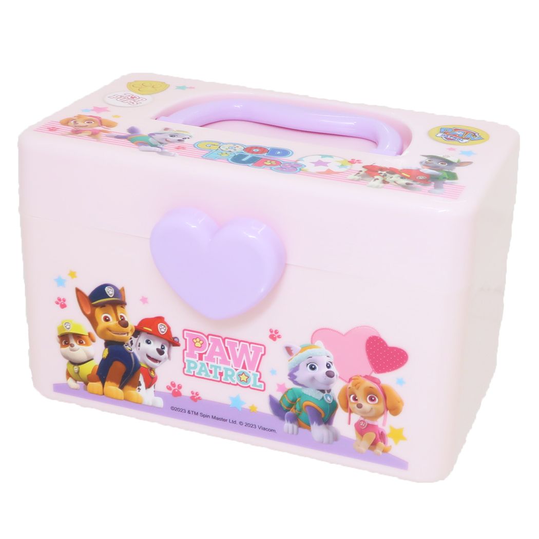 卓上収納 パウパトロール 持ち手付きボックスS ピンク