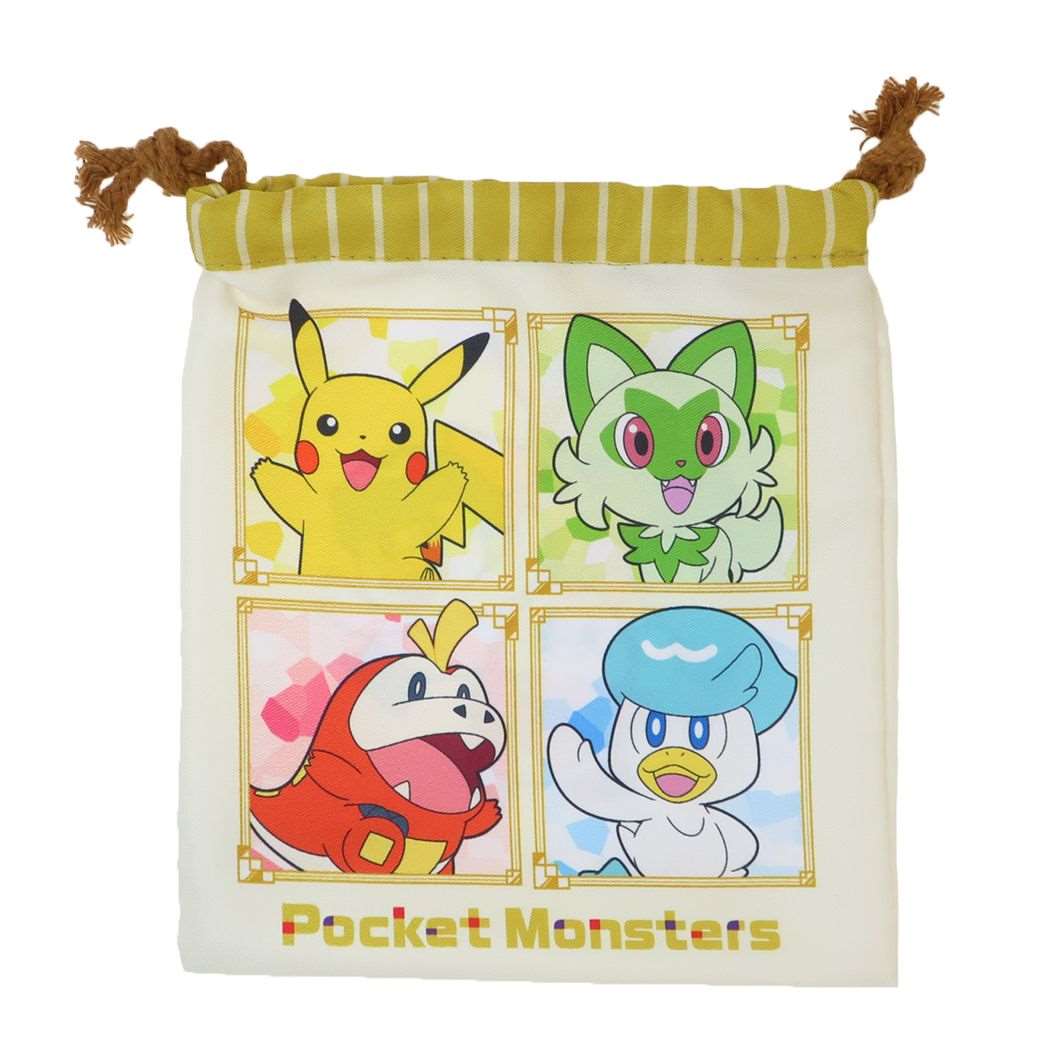ポケットモンスター 巾着袋 巾着 きんちゃくポーチ ピカチュウ&ニャオハ&ホゲータ&クワッス ポケモン マルヨシ