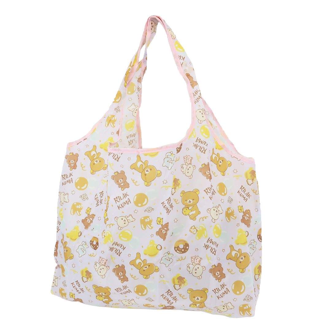 リラックマ グッズ エコバッグ キャラクター ポケット付きプチエコバッグ パープル