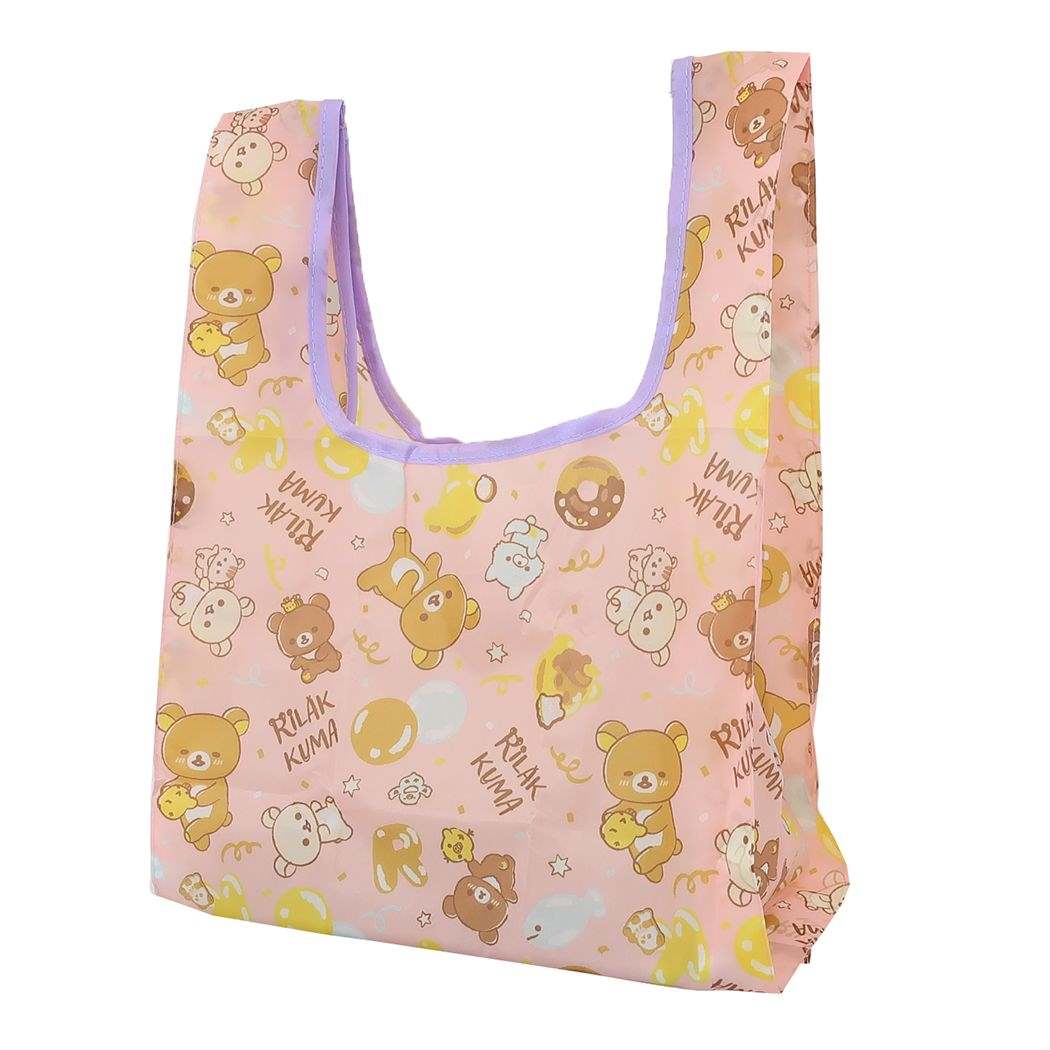 リラックマ ポケット付きプチエコバッグ エコバッグ ピンク サンエックス キャラクター