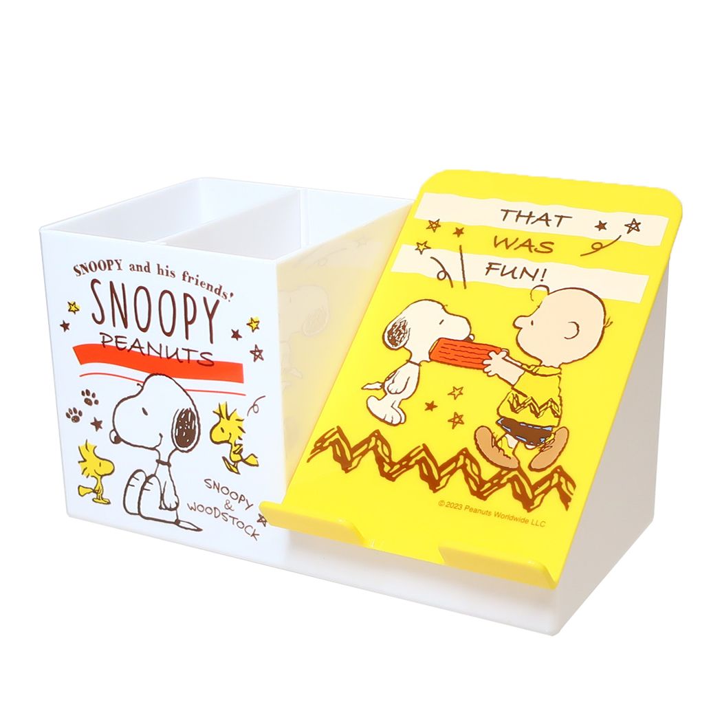 スヌーピー 卓上収納 スマホペンスタンド ホワイト ピーナッツ