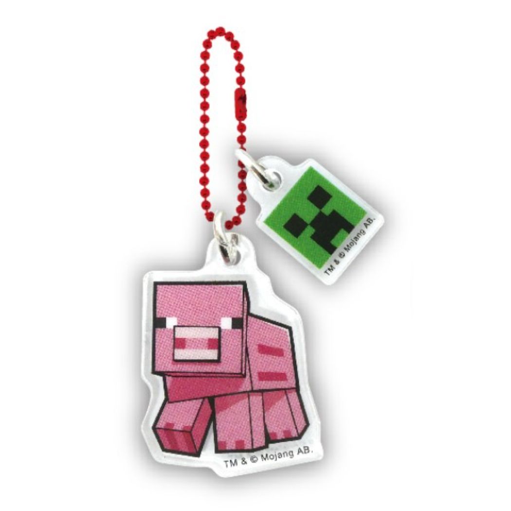 マインクラフト キーホルダー アクリルボールチェーンB ブタ Minecraft ケイカンパニー プレゼント 男の子 女の子 ギフト