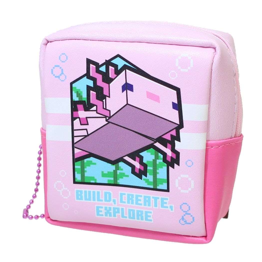 マインクラフト グッズ ミニポーチ ゲームキャラクター 箱型ミニポーチ ウーパールーパー