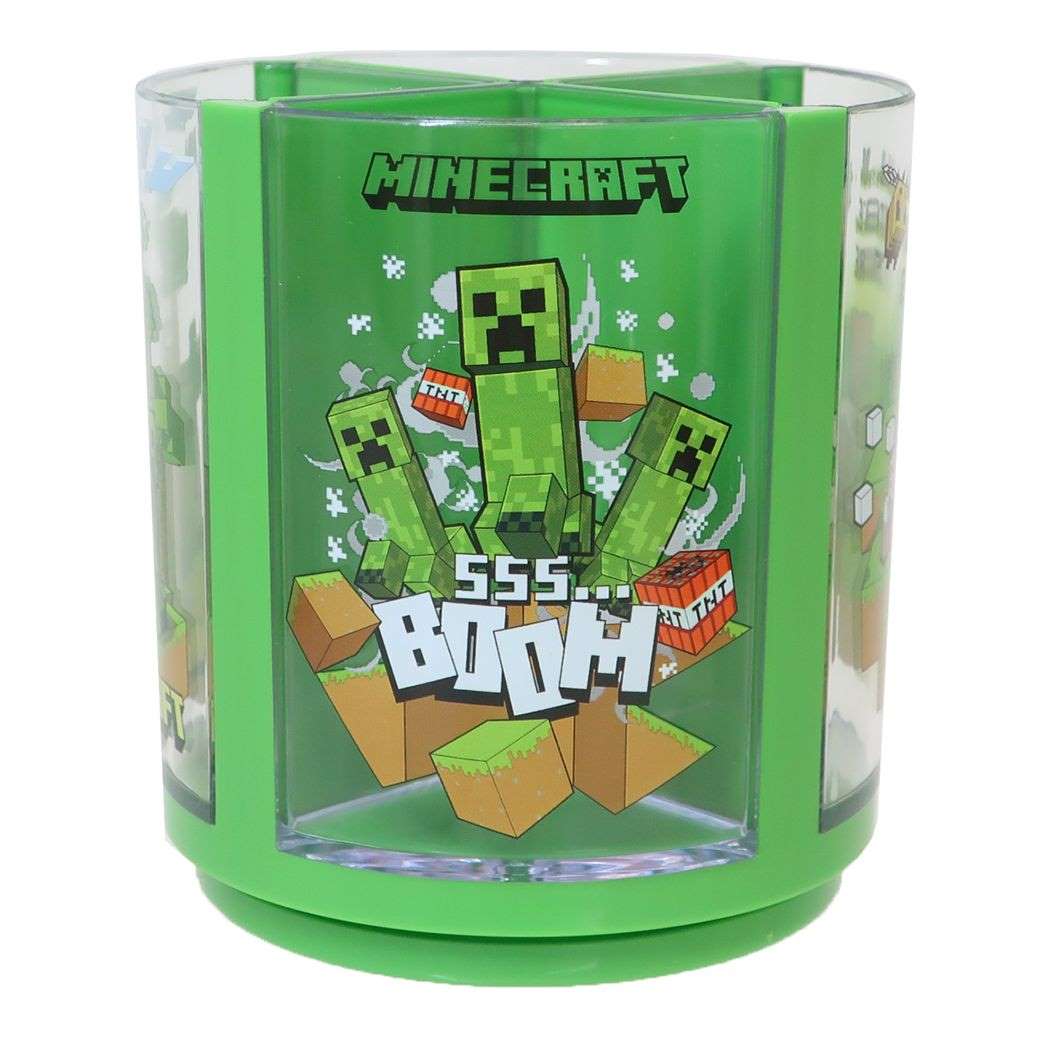 マインクラフト 回るペンスタンド 回転ペン立て グリーン Minecraft