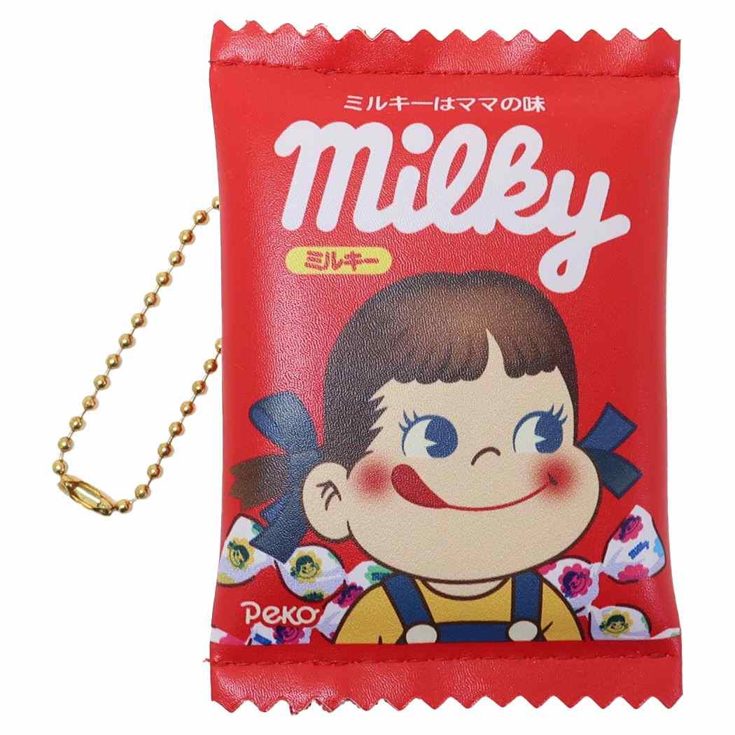 不二家のペコちゃん キャラクター ミニポーチ フラットミニポーチ MILKY お菓子パッケージ