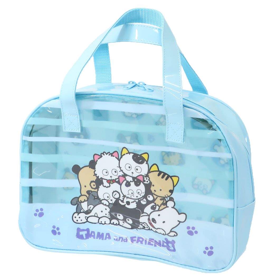タマ&フレンズ グッズ プールバッグ キャラクター ボストンバッグ サックス