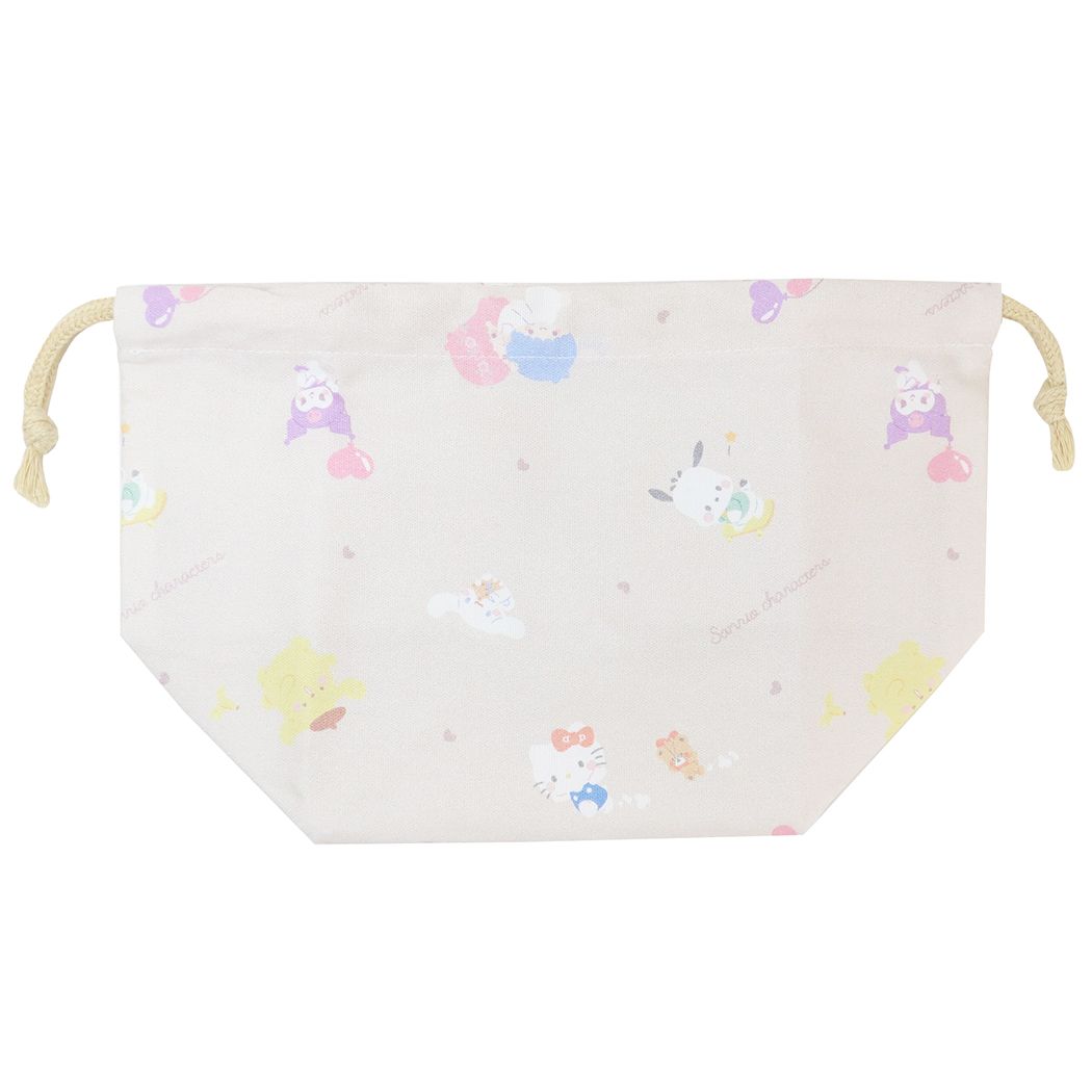 ランチ巾着 サンリオキャラクターズ ランチ袋 ベージュ 新入学 サンリオ