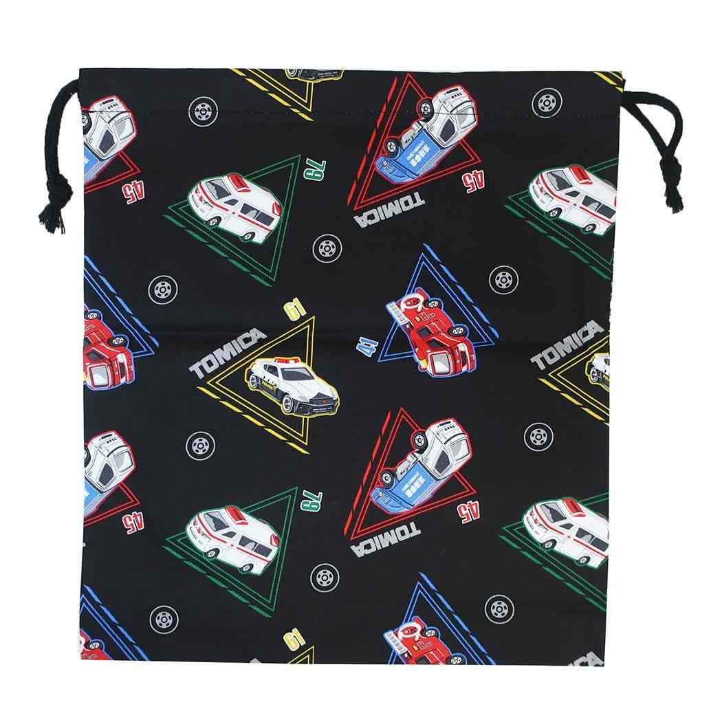 巾着袋 トミカ きんちゃくポーチ L クロ