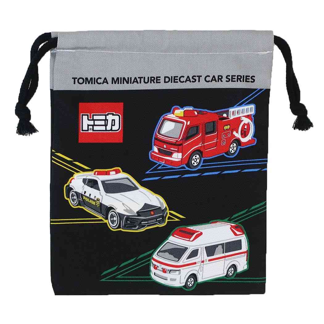 巾着袋 トミカ キャラクター巾着 S クロ 新入園 新入学