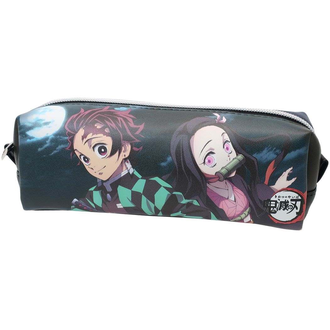 鬼滅の刃 竈門炭治郎&竈門禰豆子 スクエア ペンケース ペンポーチ 少年ジャンプ マルヨシ スクエアポーチ 筆箱 新学期準備文具 小学生 中学生 女の