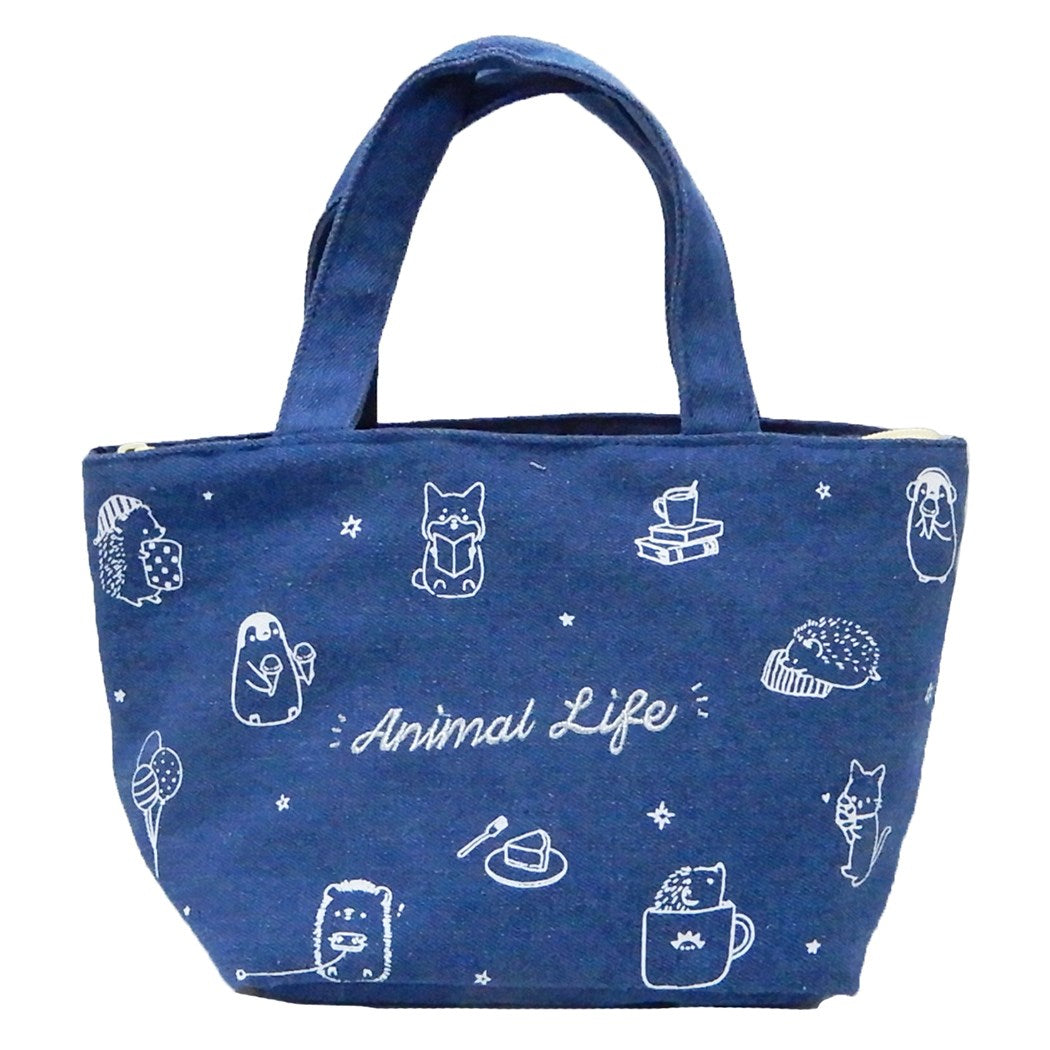 保冷バッグ 保冷ポーチ付きミニトート ANIMAL LIFE チラシ 新入学 新学期準備 カミオジャパン 18×18×13cm お弁当かばん キャラク