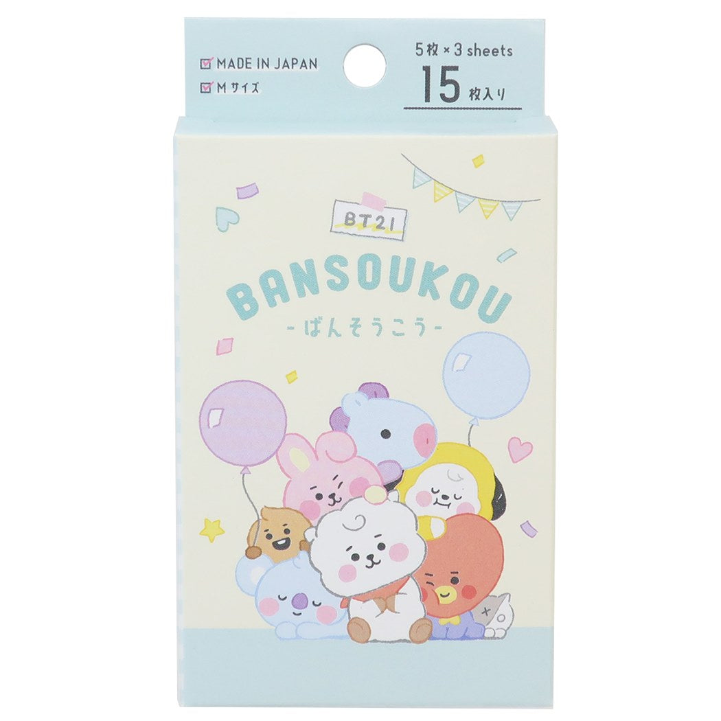 BT21 商品 ばんそうこう LINE FRIENDS キャラクター 絆創膏15枚セット プレゼント 男の子 女の子 ギフト
