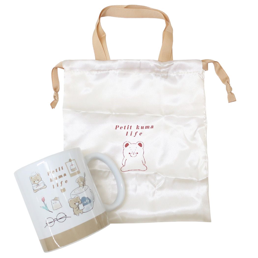 巾着ポーチ&マグ プチクマライフ ギフト食器 カミオジャパン プレゼント 男の子 女の子