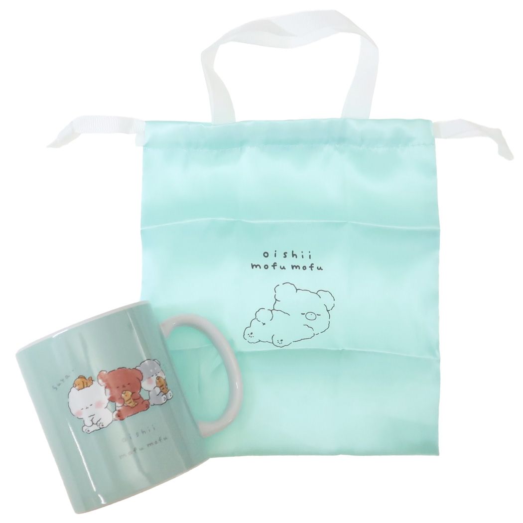 ギフト食器 巾着ポーチ&マグ オイシイモフモフ カミオジャパン プレゼント 男の子 女の子