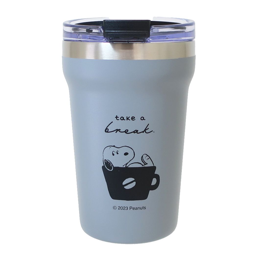 スヌーピー キャラクター フタ付き保温保冷コップ カフェタンブラー350ml TAKE A BREAK ピーナッツ