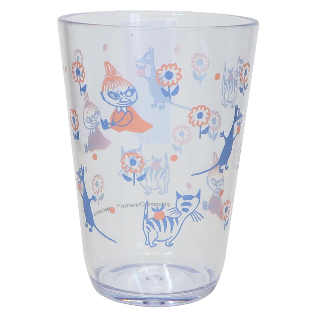 ムーミン グッズ 透明プラコップ キャラクター クリアタンブラー450ml フラワードット