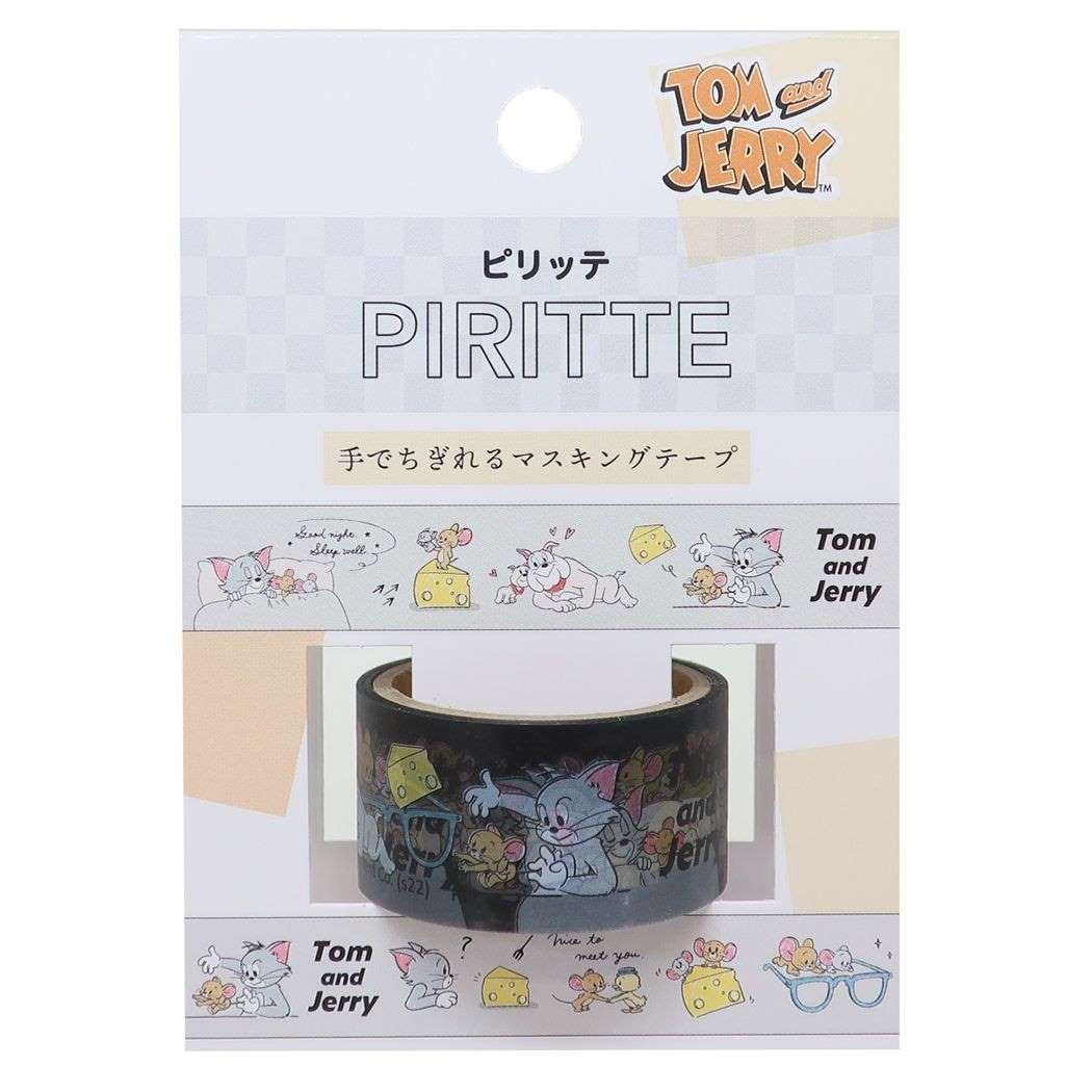 トムとジェリー グッズ マスキングテープ キャラクター PIRITTE ピリッテ 手でちぎれる20mmマステ ユルタッチ