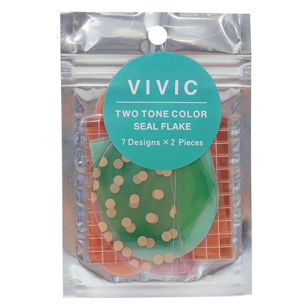 フレークシール VIVIC シールフレーク オレンジxミント カミオジャパン