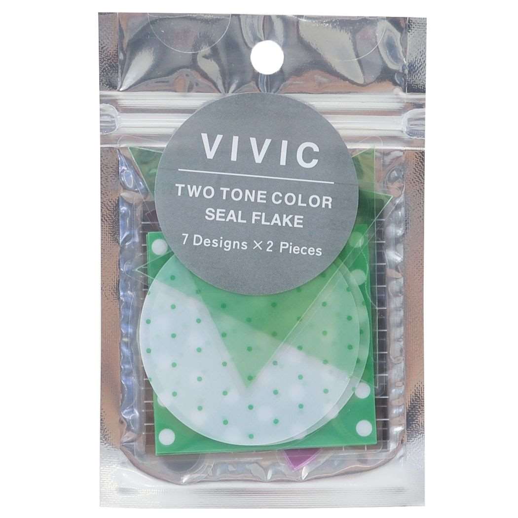 フレークシール VIVIC シールフレーク グリーンxグレー