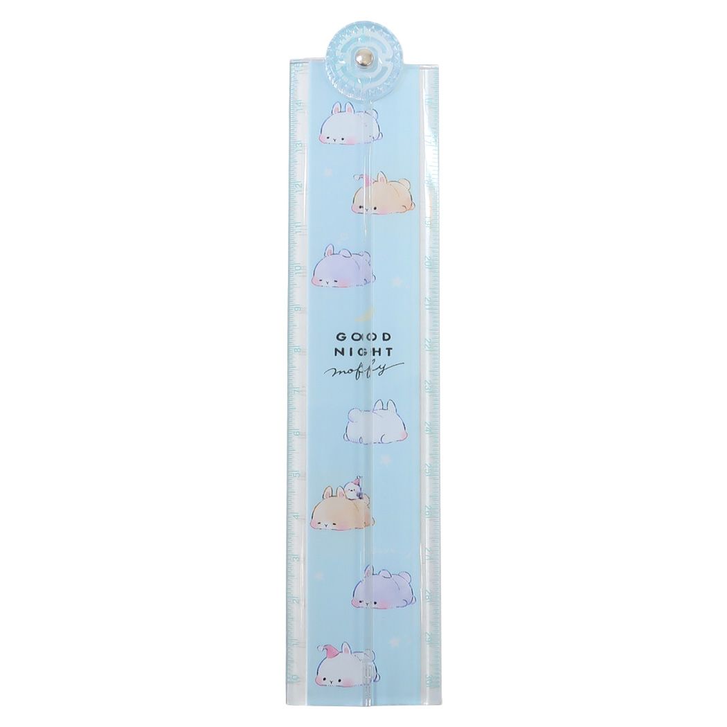 ものさし すやすやモフィー 分度器付き折りたたみ定規 30cm うさぎ 新学期準備文具 小学生