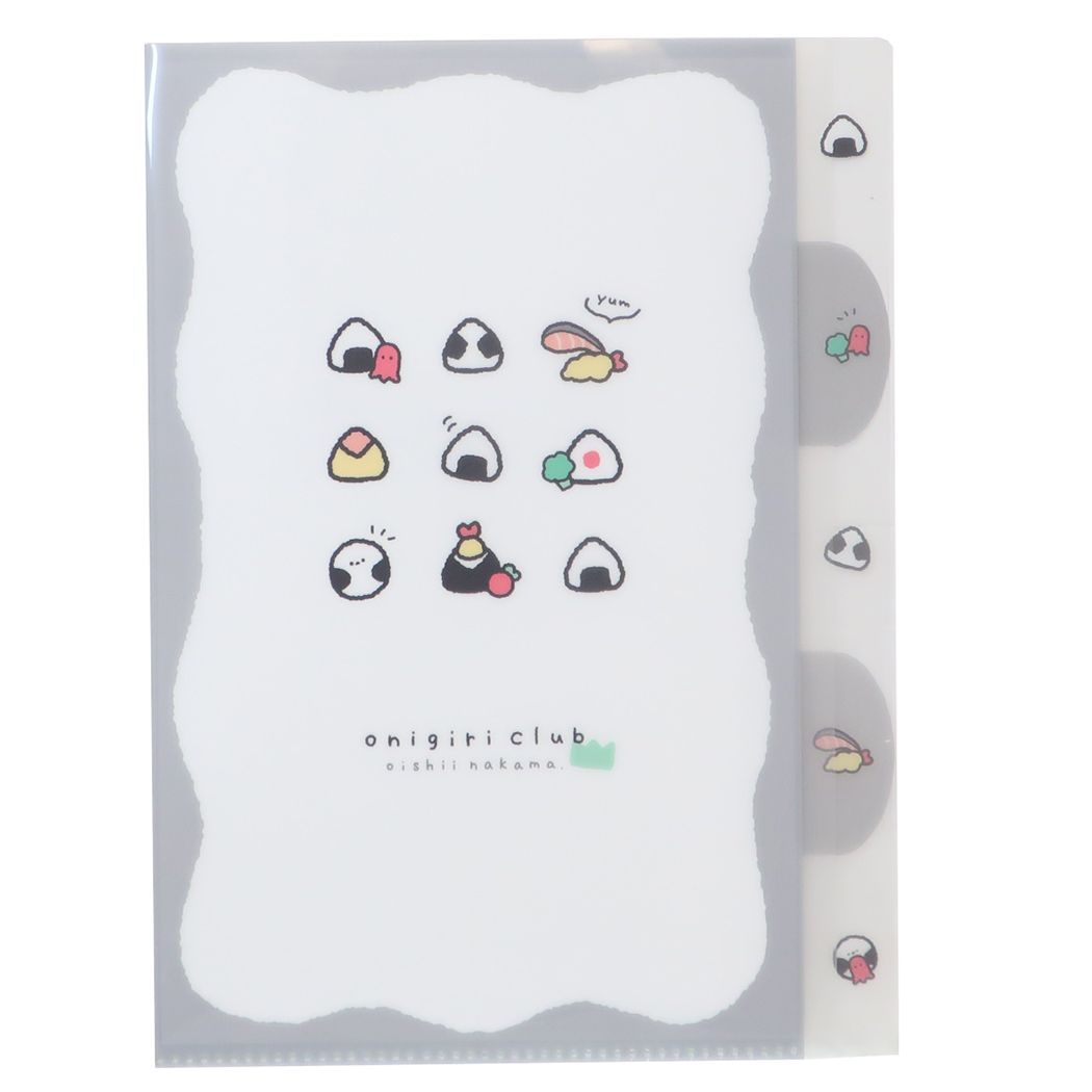 ポケットファイル おにぎりくらぶ ダイカット5インデックスA4クリアファイル カミオジャパン