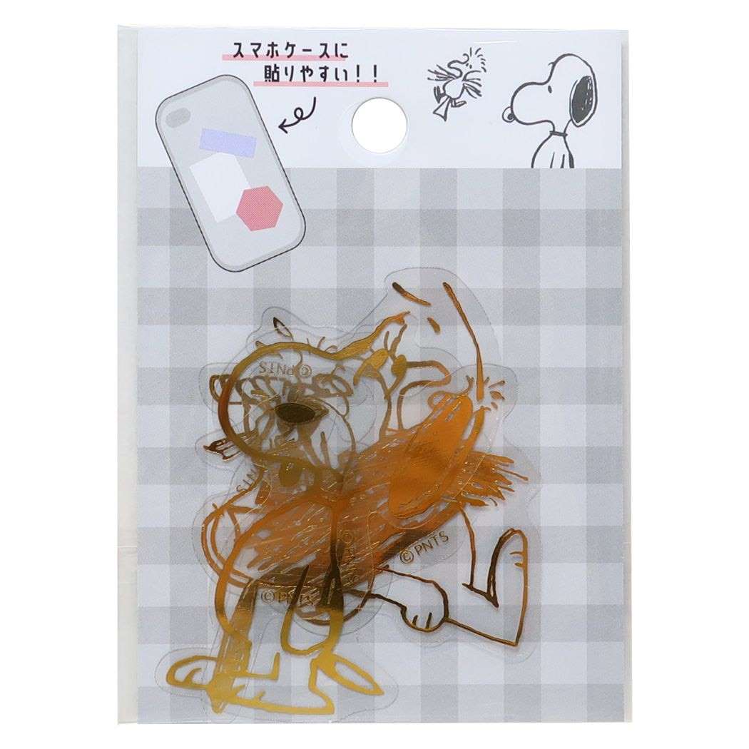 スヌーピー ミニデココラージュシール フレークシール モノトーンチェック ピーナッツ キャラクター