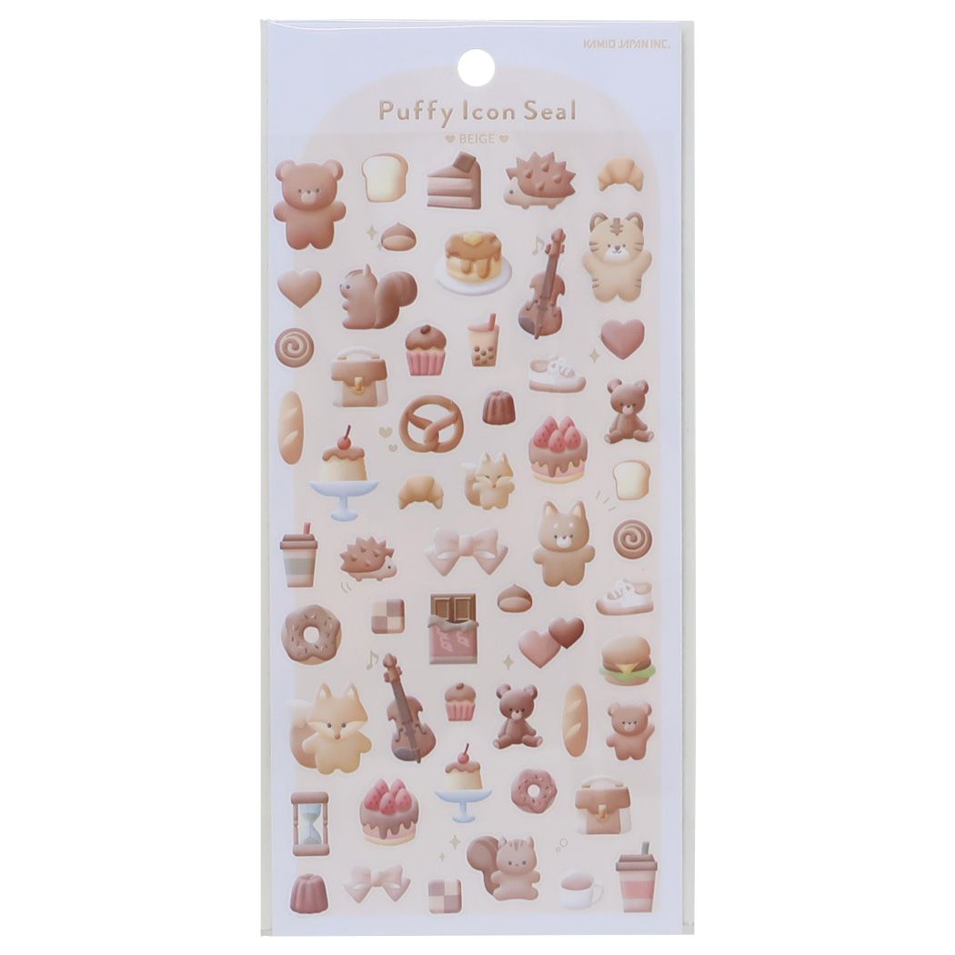 シールシート Puffy Icon Seal BEIGE カミオジャパン